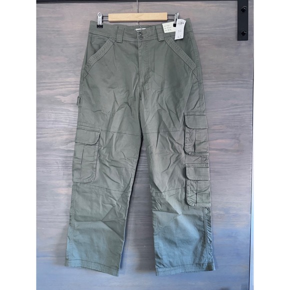 Abercrombie & Fitch Relaxed Cargo Pant Size 10 30s Short Green NWT - Picture 5 of 7
